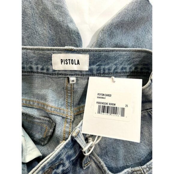 Pistola Peyton High Rise Relaxed Cargo Shorts in Boardwalk Blue - Picture 4 of 4